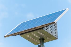 Small solar panel with battery